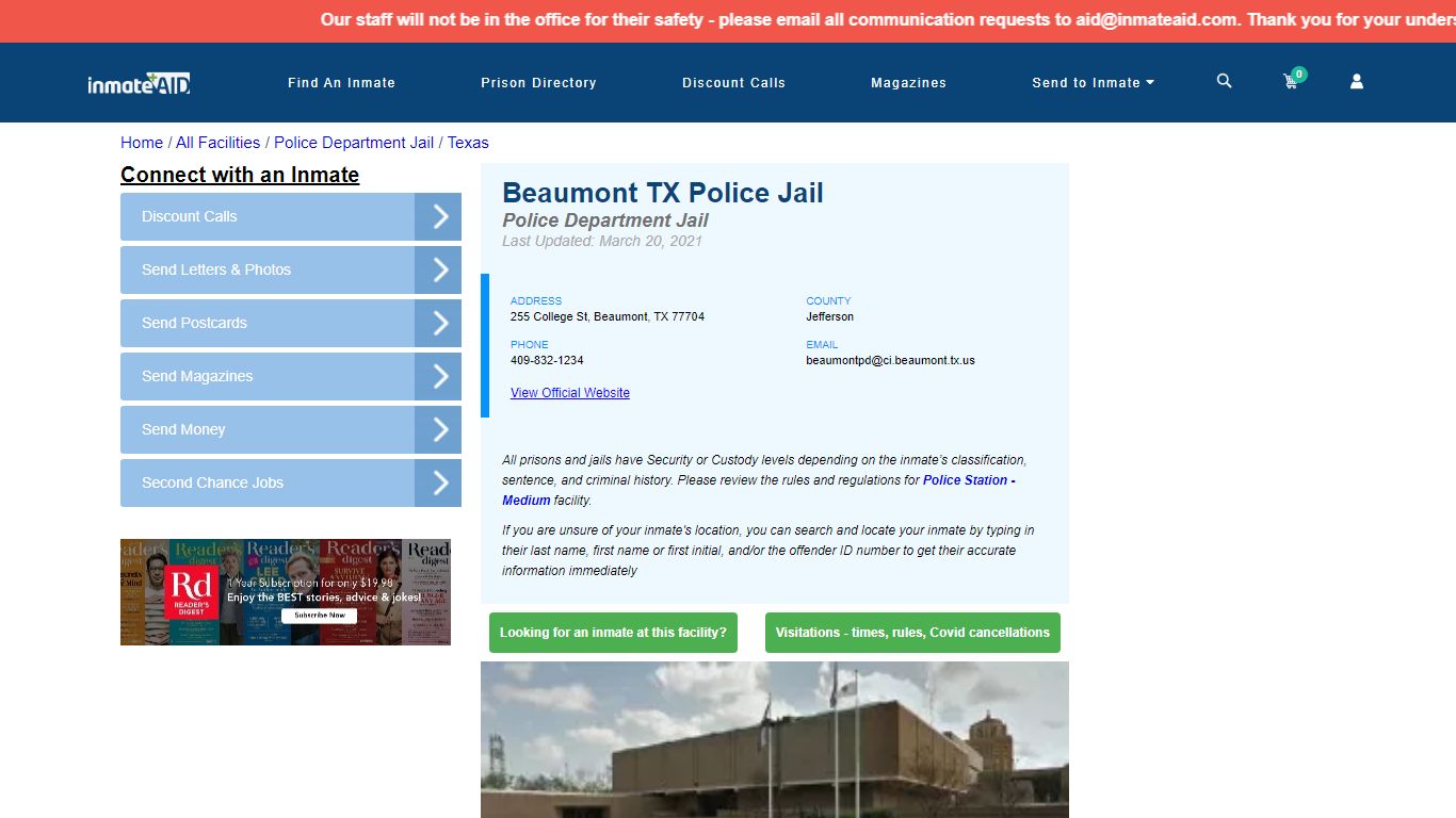 Beaumont TX Police Jail & Inmate Search - Beaumont, TX